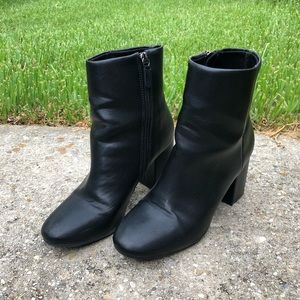 Nasty Gal Qupid Black Heeled Ankle Boots, Size 7